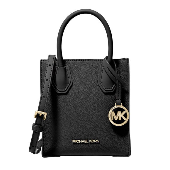Michael Kors Mercer Extra-Small Pebbled Leather Crossbody Bag Black $348 Nwt - Picture 1 of 3
